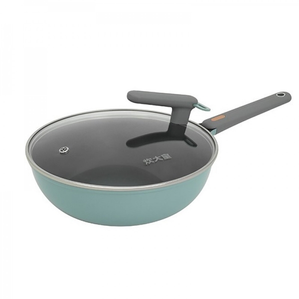 Cooker King,Household Non-Stick Wok, Frying Pan, With Lid, CKNC6430BF, 